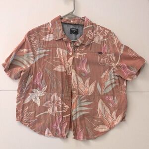 HURLEY Printed Aloha Crop Button Down Shirt (small)